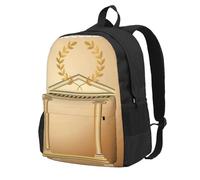 DCEHGEW Antique Building with Roman Olive Branch and Greek Printed Travel Laptop Backpack, Lightweight School Bag for Hiking and Casual Daypack Use