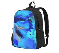 DCEHGEW Art Blue Dragonfly Printed Travel Laptop Backpack, Lightweight School Bag for Hiking and Casual Daypack Use