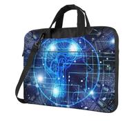 DCEHGEW Artificial Intelligence Brain Printed Laptop Bag 15.6 inch, Triple-Layers Protection Shockproof Crossbody Laptop Shoulder Bag for Men Women