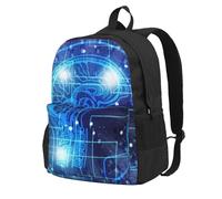 DCEHGEW Artificial Intelligence Brain Printed Travel Laptop Backpack, Lightweight School Bag for Hiking and Casual Daypack Use