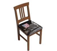 DCEHGEW Astronaut on The Moon Prints Dining Chair Seat Covers Set 4-Pieces, Removable Washable Chair Slipcovers for Dining Room Kitchen Garden Office