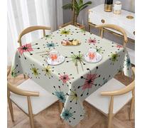 DCEHGEW Atomic Stars Retro Pattern Prints Square Tablecloth 152x152 CM, Waterproof Fabric Table Cloth for Dining Table, Farmhouse Table Cover for Kitchen Dining Tabletop Decoration