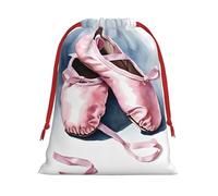 DCEHGEW Ballet Dancer Soft Drawstring Gift Wrapping Bags, Reusable Polyester Pouch Storage Bag for Christmas, Halloween, Party Favors, Jewelry, Large Size: 15.8x20.9 inches