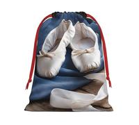 DCEHGEW Ballet Shoe Soft Drawstring Gift Wrapping Bags, Reusable Polyester Pouch Storage Bag for Christmas, Halloween, Party Favors, Jewelry, Large Size: 15.8x20.9 inches