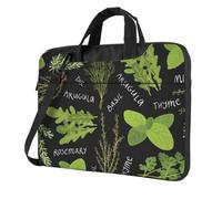 DCEHGEW Basil Thyme Dill & Rosemary Printed Laptop Bag 14 inch, Triple-Layers Protection Shockproof Crossbody Laptop Shoulder Bag for Men Women