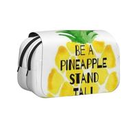 DCEHGEW Be a Pineapple Prints Flap Pencil Case Stylish Storage Bag, Double Layer Large Capacity Pen Pouch for School Office Travel
