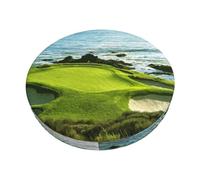 DCEHGEW Beach Golf Course Prints Bar Stool Seat Covers 14 inch Round Elastic Stool Cover Soft Washable Slipcovers for Kitchen, Home, and Restaurant
