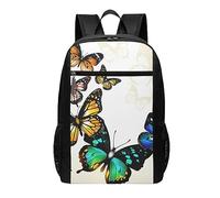 DCEHGEW Beautiful Green and Yellow Butterfly Printed Travel Laptop Backpack - Lightweight School Bag for Casual Daypack, Hiking Daypack