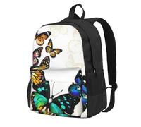 DCEHGEW Beautiful Green and Yellow Butterfly Printed Travel Laptop Backpack, Lightweight School Bag for Hiking and Casual Daypack Use