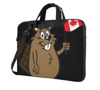 DCEHGEW Beaver holding a Canadian flag Printed Laptop Bag 15.6 inch, Triple-Layers Protection Shockproof Crossbody Laptop Shoulder Bag for Men Women