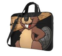 DCEHGEW beaver working Printed Laptop Bag 15.6 inch, Triple-Layers Protection Shockproof Crossbody Laptop Shoulder Bag for Men Women