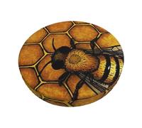 DCEHGEW Bee Honeybee Prints Bar Stool Seat Covers 14 inch Round Elastic Stool Cover Soft Washable Slipcovers for Kitchen, Home, and Restaurant