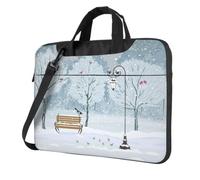 DCEHGEW Birds in the park on a snowy day Printed Laptop Bag 13 inch, Triple-Layers Protection Shockproof Crossbody Laptop Shoulder Bag for Men Women