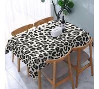 DCEHGEW Black Leopard Print Prints Rectangle Tablecloth 137x183 cm, Waterproof Fabric Table Cloth for Dining Table, Farmhouse Table Cover for Kitchen Dining Tabletop Decoration