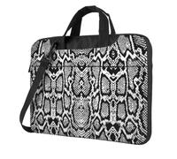 DCEHGEW Black White Snake Skin Printed Laptop Bag 15.6 inch, Triple-Layers Protection Shockproof Crossbody Laptop Shoulder Bag for Men Women