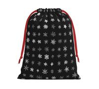 DCEHGEW Black & White Snow Soft Drawstring Gift Wrapping Bags, Reusable Polyester Pouch Storage Bag for Christmas, Halloween, Party Favors, Jewelry, Large Size: 15.8x20.9 inches