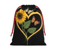DCEHGEW Blessed to Be Called Nana Sunflower Soft Drawstring Gift Wrapping Bags, Reusable Polyester Pouch Storage Bag for Christmas, Halloween, Party Favors, Jewelry, Medium Size: 11.8x15.8 inches