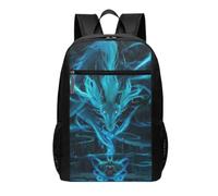 DCEHGEW Blue dragon and girl Printed Travel Laptop Backpack - Lightweight School Bag for Casual Daypack, Hiking Daypack