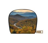 DCEHGEW Blue Ridge Parkway Mountains Credit Card Holder Pouch Shell Wallet Business Card Case Storage Zipper Coin Pocket Purse Xmas Gift