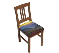 DCEHGEW Blue Ridge Parkway Mountains Prints Dining Chair Seat Covers Set 4-Pieces, Removable Washable Chair Slipcovers for Dining Room Kitchen Garden Office