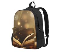 DCEHGEW Book under the light Printed Travel Laptop Backpack, Lightweight School Bag for Hiking and Casual Daypack Use