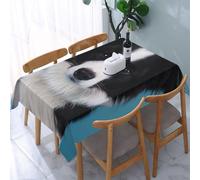 DCEHGEW Border Collie Prints Rectangle Tablecloth 137x183 cm, Waterproof Fabric Table Cloth for Dining Table, Farmhouse Table Cover for Kitchen Dining Tabletop Decoration