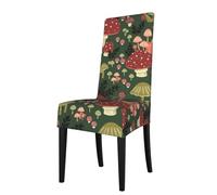 DCEHGEW Bright Mushrooms Art Prints Dining Chair Covers, Washable Removable Restaurant Seat Protectors, Bar Stool & Kitchen Chair Cushion Covers, Home Decor