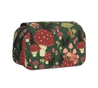 DCEHGEW Bright Mushrooms Art Prints Flap Pencil Case Stylish Storage Bag, Double Layer Large Capacity Pen Pouch for School Office Travel
