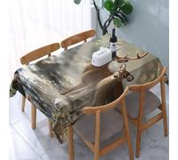 DCEHGEW Camouflage Deer Prints Rectangle Tablecloth 137x183 cm, Waterproof Fabric Table Cloth for Dining Table, Farmhouse Table Cover for Kitchen Dining Tabletop Decoration