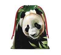 DCEHGEW Cartoon Panda Soft Drawstring Gift Wrapping Bags, Reusable Polyester Pouch Storage Bag for Christmas, Halloween, Party Favors, Jewelry, Large Size: 15.8x20.9 inches