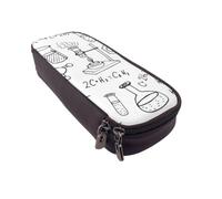 DCEHGEW Chemistry Print-r18395 Prints PU Leather Pencil Case, Flip-Top Zipper Pen Pouch Organizer for School Office Travel, Stationery Holder, Gift for Women Men Kids