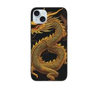 DCEHGEW Chinese golden Yellow dragon Prints Phone Case for iPhone 15 Pro Max 6.7 Inch, TPU Shockproof Phone Cover Case, Supports Wireless Charging, without Lens Protection