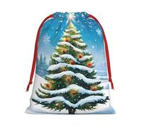 DCEHGEW christmas trees Soft Drawstring Gift Wrapping Bags, Reusable Polyester Pouch Storage Bag for Christmas, Halloween, Party Favors, Jewelry, Large Size: 15.8x20.9 inches