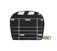 DCEHGEW Classic Movie Clapboard Black Credit Card Holder Pouch Shell Wallet Business Card Case Storage Zipper Coin Pocket Purse Xmas Gift