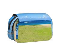 DCEHGEW Coconut Palm Trees Printed Flip Pencil Case with 2 Compartments, Large Capacity, Portable Stationery Organizer for School, Travel and Art