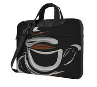 DCEHGEW Coffee Cup and Coffee Beans Printed Laptop Bag 13 inch, Triple-Layers Protection Shockproof Crossbody Laptop Shoulder Bag for Men Women
