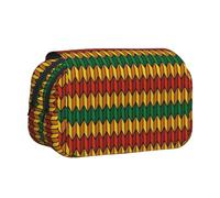 DCEHGEW Color Geometry Triangle Printed Flip Pencil Case with 2 Compartments, Large Capacity, Portable Stationery Organizer for School, Travel and Art
