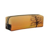 DCEHGEW Colored Clouds and Trees Printed Leather Pencil Case Cute Stationery Organizer Simple Makeup Bag Pen Pouch, Gold Zipper