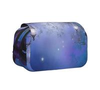 DCEHGEW Colorful Flower Butterfly Tree Printed Flip Pencil Case with 2 Compartments, Large Capacity, Portable Stationery Organizer for School, Travel and Art