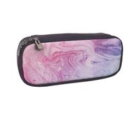 DCEHGEW Colorful Marble Pastel Pink Blue Purple Prints PU Leather Pencil Case Flip-top Zipper Pen Pouch Organizer for School, Office, Travel, Personalized Gift