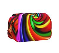 DCEHGEW Colorful Rainbow Printed Flip Pencil Case with 2 Compartments, Large Capacity, Portable Stationery Organizer for School, Travel and Art