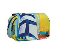DCEHGEW Colorful Sail Boat Printed Flip Pencil Case with 2 Compartments, Large Capacity, Portable Stationery Organizer for School, Travel and Art