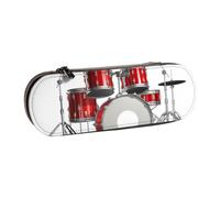 DCEHGEW Cool Drum Set Prints Leather Pencil Case Organiser with Pen Slots, Hard Shell Stylish Pouch for School Office Travel, Gift for Students Men Women
