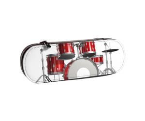 DCEHGEW Cool Drum Set Prints Leather Pencil Case Organiser with Pen Slots, Hard Shell Stylish Pouch for School Office Travel, Gift for Students Men Women