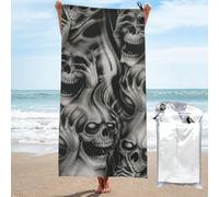DCEHGEW Cool Evil Skull Printed Quick Dry Bath Towel 70x140 CM, Highly Absorbent Bath Sheet with Bag for Beach, Travel, Hotel and Home