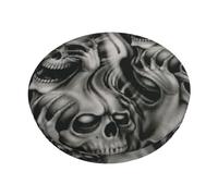 DCEHGEW Cool Evil Skull Prints Bar Stool Seat Covers 12 inch Round Elastic Stool Cover Soft Washable Slipcovers for Kitchen, Home, and Restaurant