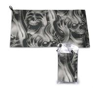 DCEHGEW Cool Evil Skull Prints Microfiber Towel 80x40 CM Quick Dry Absorbent Towels Travel Sports Towels for Camping Gym Bath Beach Yoga Swimming
