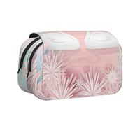 DCEHGEW Couple Swans Printed Flip Pencil Case with 2 Compartments, Large Capacity, Portable Stationery Organizer for School, Travel and Art