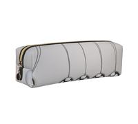 DCEHGEW Cradle Swing Printed Leather Pencil Case Cute Stationery Organizer Simple Makeup Bag Pen Pouch, Gold Zipper