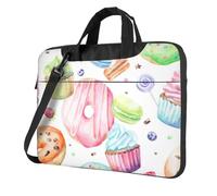 DCEHGEW Cupcakes Donuts Muffins Sugar Printed Laptop Bag 13 inch, Triple-Layers Protection Shockproof Crossbody Laptop Shoulder Bag for Men Women